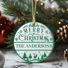 メリークリスマスカスタム家族の形見 セラミックオーナメント