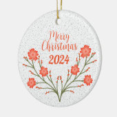 メリークリスマスカスタム家族フォトホリデー セラミックオーナメント (左)