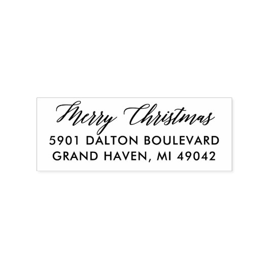 メリークリスマスカスタム差出人住所 ラバースタンプ (インプリント)