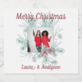 メリークリスマスカスタム文字と写真 ビールラベル (シングルラベル)