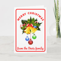 メリークリスマスカスタム文字ホリデーグリーティングカード