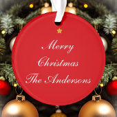 メリークリスマスカスタム文字レッドシック両面 オーナメント
