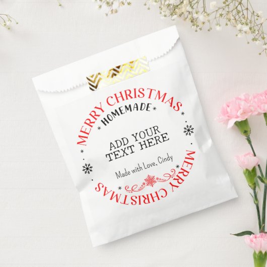 メリークリスマスカスタム文字追加ホームメイドトリート フェイバーバッグ (封をした状態)
