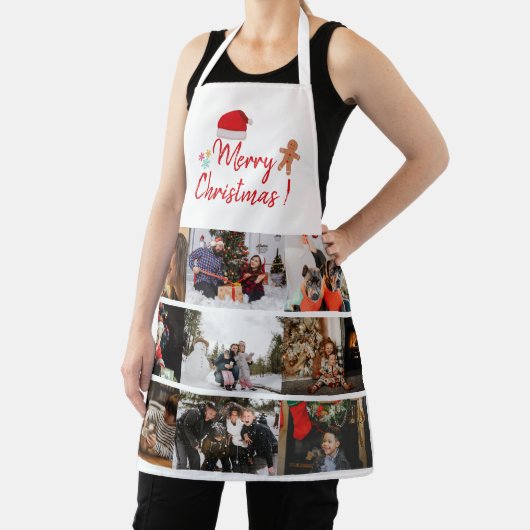 メリークリスマスカスタム9フォトコラージュホリデイ エプロン (インサイチュ)
