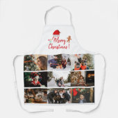 メリークリスマスカスタム9フォトコラージュホリデイ エプロン (正面)