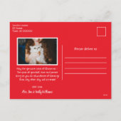 メリークリスマスカッコいいサンタレッド家族写真 シーズンポストカード (裏面)