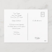 メリークリスマスカットキャットおもしろいブラックタイポグラフィ シーズンポストカード (裏面)