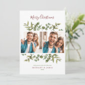 メリークリスマスカップルが緑のモダン彩りを シーズンカード (スタンド正面)