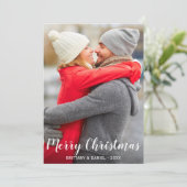 メリークリスマスカップルのフォトカードL シーズンカード (スタンド正面)