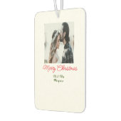 メリークリスマスカップルの写真を追加の名前happy holida カーエアーフレッシュナー (左)