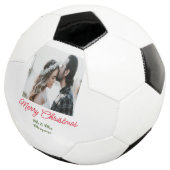 メリークリスマスカップルの写真を追加の名前happy holida サッカーボール (3/4)