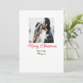 メリークリスマスカップルの写真を追加の名前happy holida シーズンカード (スタンド正面)