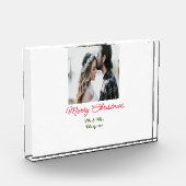 メリークリスマスカップルの写真を追加の名前happy holida フォトブロック (左)