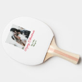 メリークリスマスカップルの写真を追加の名前happy holida 卓球ラケット (横)
