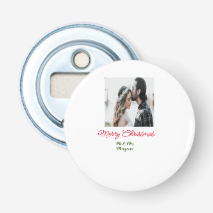 メリークリスマスカップルの写真を追加の名前happy holida 栓抜き