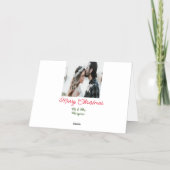メリークリスマスカップルの写真を追加の名前happy holida 箔シーズンカード (裏面)