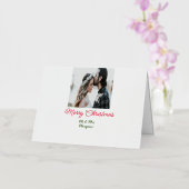 メリークリスマスカップルの写真を追加の名前happy holida 箔シーズンカード (蘭)