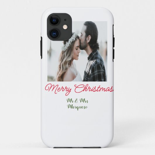 メリークリスマスカップルの写真を追加の名前happy holida Case-Mate iPhoneケース (裏面)