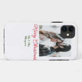 メリークリスマスカップルの写真を追加の名前happy holida Case-Mate iPhoneケース (裏面(横))