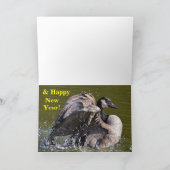 メリークリスマスカナダガチョウが池に踊り出す シーズンカード (内部)