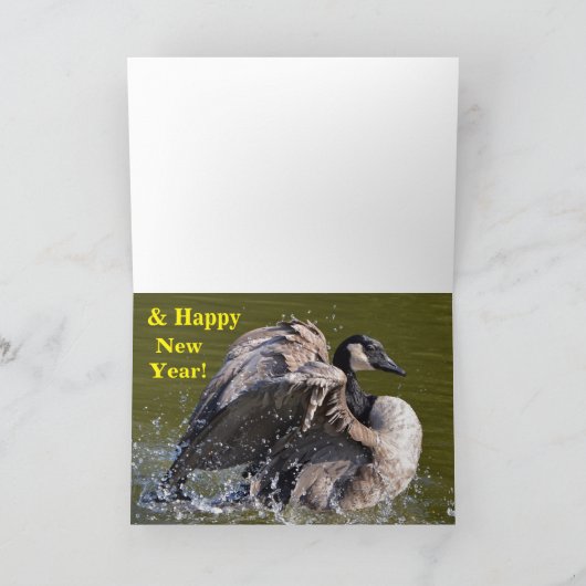 メリークリスマスカナダガチョウが池に踊り出す シーズンカード (内部)