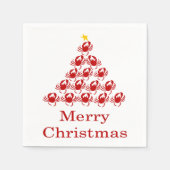メリークリスマスカニ スタンダードカクテルナプキン (正面)
