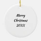 メリークリスマスカボチャのパイ食べ物フォトクリスマス セラミックオーナメント (裏面)