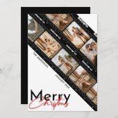 メリークリスマスカメラフィルムクラシックコラージュ写真 シーズンカード (正面/裏面)