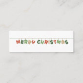 メリークリスマスカラフルの冬の季節の挨拶 スキニー名刺 (正面)
