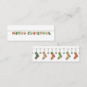 メリークリスマスカラフルの冬の季節の挨拶 スキニー名刺 (正面/裏面)