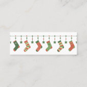 メリークリスマスカラフルの冬の季節の挨拶 スキニー名刺 (裏面)