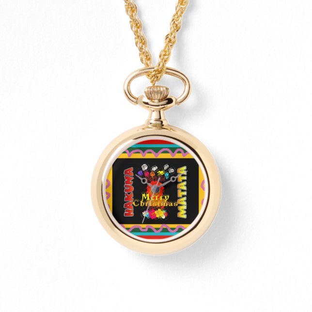 メリークリスマスカラフルの幸せパーソナライズされたな瞬間 腕時計 (正面)