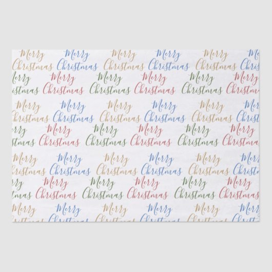 メリークリスマスカラフルの文字パターン語 薄葉紙 (正面)