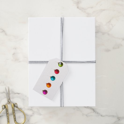 メリークリスマスカラフルの文字飾り ギフトタグ (より糸付き)