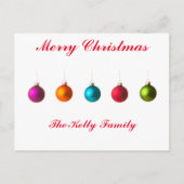 メリークリスマスカラフルの文字飾り シーズンポストカード (正面)