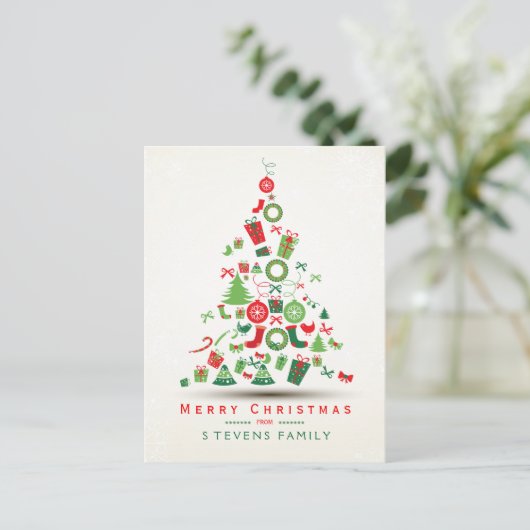 メリークリスマスカラフルの木 シーズンポストカード (スタンド正面)
