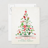 メリークリスマスカラフルの木 シーズンポストカード (正面/裏面)