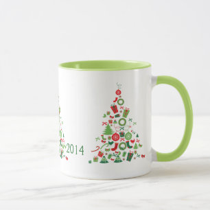 メリークリスマスカラフルの木 マグカップ