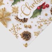 メリークリスマスカラフルの果実、ゴールデンスノーフレーク 薄葉紙 (詳細)