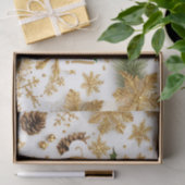 メリークリスマスカラフルの果実、ゴールデンスノーフレーク 薄葉紙 (ギフト)