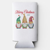 メリークリスマスカラフルウォーターカラーガーデン格言 スリム缶クーラー (裏面)