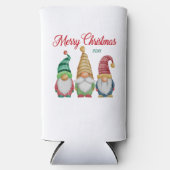 メリークリスマスカラフルウォーターカラーガーデン格言 スリム缶クーラー (正面)