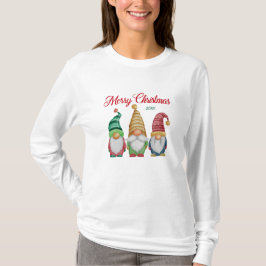 メリークリスマスカラフルウォーターカラーガーデン格言 Tシャツ