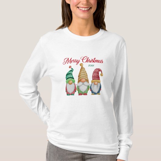 メリークリスマスカラフルウォーターカラーガーデン格言 Tシャツ (正面)