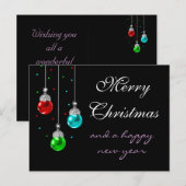メリークリスマスカラフルオーナメント シーズンポストカード (正面/裏面)