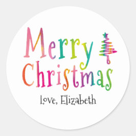 メリークリスマスカラフルカスタム ラウンドシール