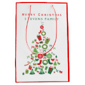 メリークリスマスカラフルクリスマスツリー2 ミディアムペーパーバッグ (正面)