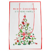 メリークリスマスカラフルクリスマスツリー2 ミディアムペーパーバッグ (裏面)