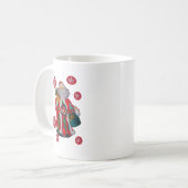 メリークリスマスカラフルサンタクロースプリント コーヒーマグカップ (正面左)