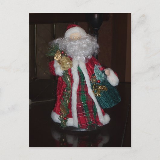 メリークリスマスカラフルサンタクロースプリント シーズンポストカード (正面)